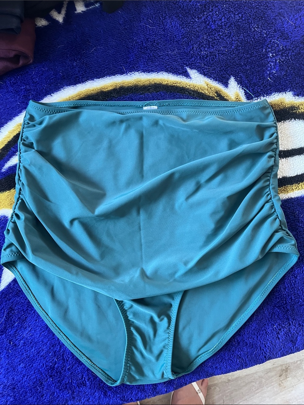 Women’s Teal Swim High Waisted Bikini Bottom 2XL
